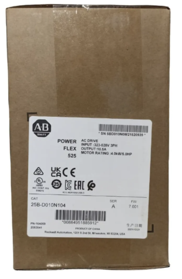 Captura de pantalla 2026-03-24 a la(s) 9.24.24 p.m. Variador Allen Bradley 25b-d010n104 Powerflex 525 4KW/5HP 380-400 Volts 60 hz